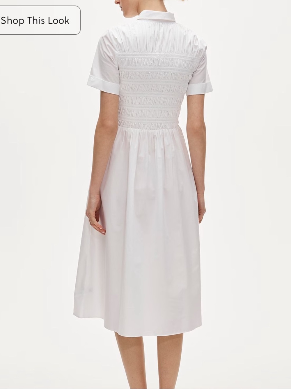 J crew Elsie shirt-dress in cotton poplin Size Small White NWT Midi - Picture 3 of 3